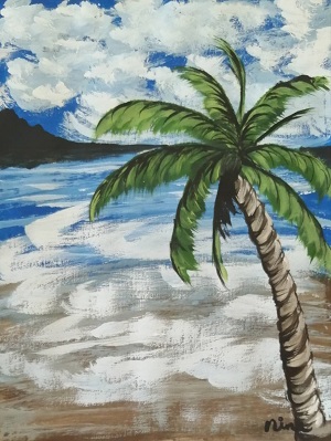 acrylic painting lesson for beginner How to Paint Palm Trees 
